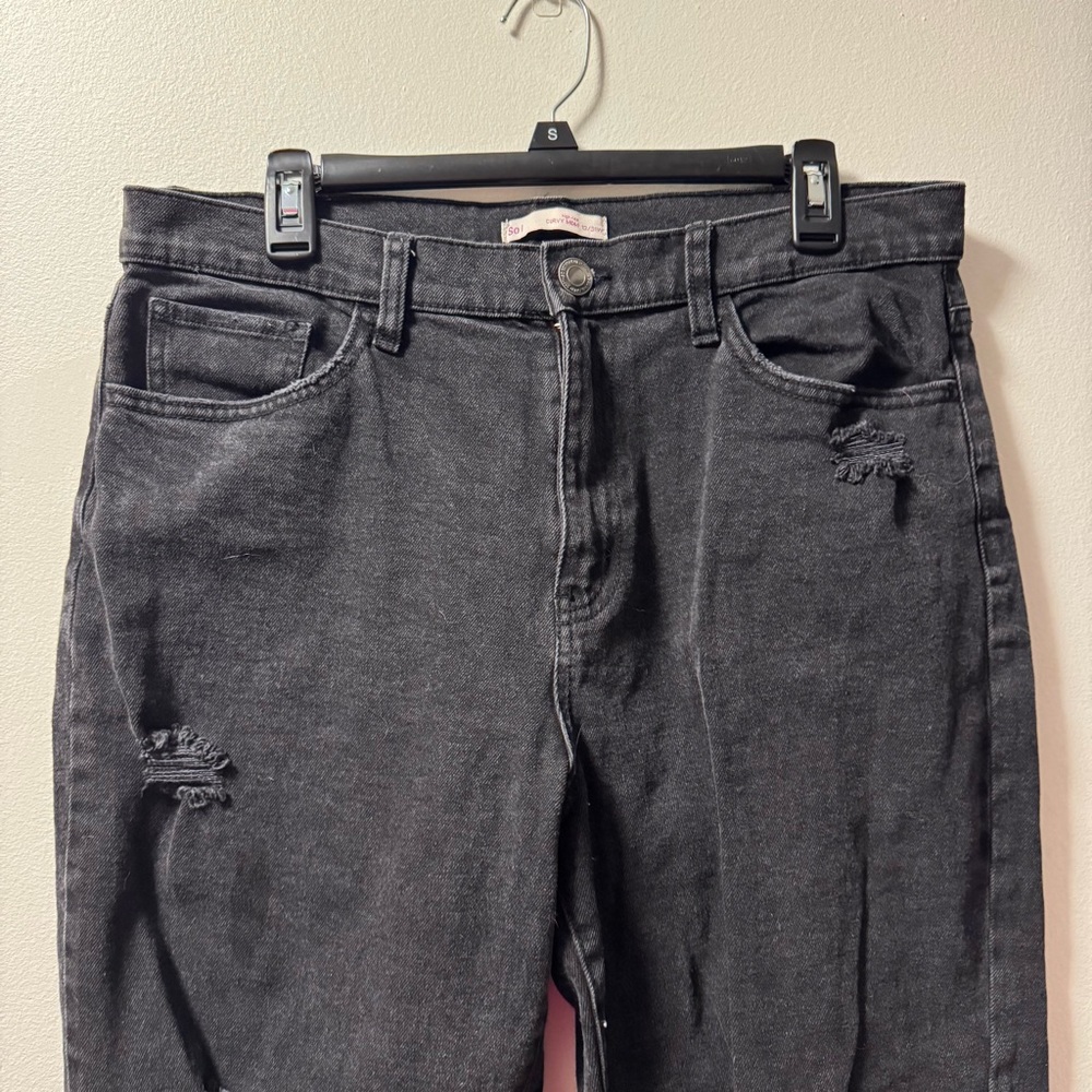 Black High Rise Curvy Mom Jeans